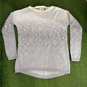 Lou & Grey Cream and Gray Knit Top